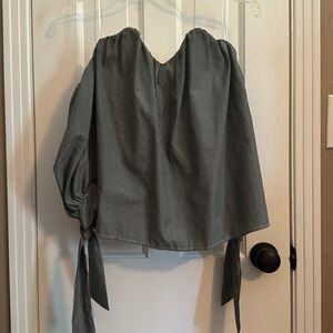 Blue Rain Strapless Off Shoulder Top